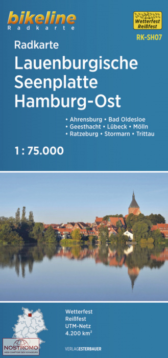 SH07 LAUENBURGISCHE SEENPLATTE - HAMBURG-OST | Esterbauer cycling map