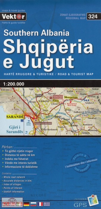 ALBANIE SUD | carte touristique Vektor