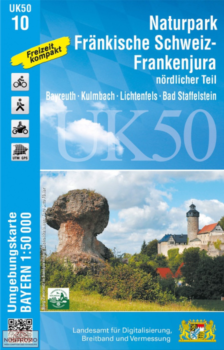 UK50-10 NATURPARK FRÄNKISCHE SCHWEIZ | LDBV hiking map