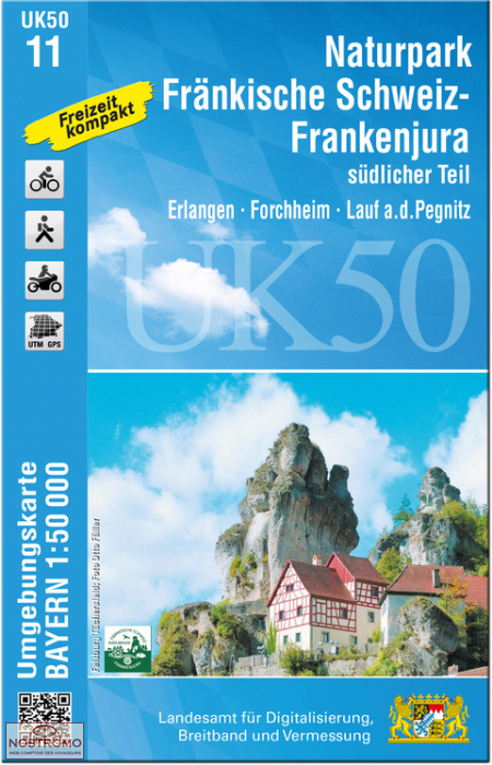 UK50-11 NATURPARK FRÄNKISCHE SCHWEIZ - SÜDLICHER TEIL | LDBV hiking map