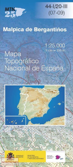 044-1/20-3 MALPICA DE BERGANTIÑOS | carte topographique CNIG