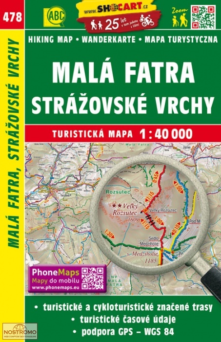 478 MALÁ FATRA - STRÁŽOVSKÉ VRCHY | carte de randonnée Shocart