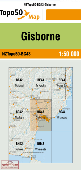 BG43 GISBORNE | carte topographique LINZ
