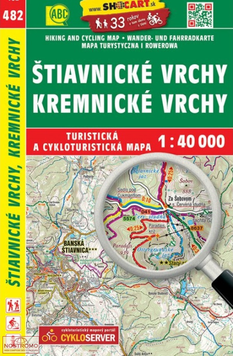 482 ŠTIAVNICKÉ VRCHY - KREMNICKÉ VRCHY | carte de randonnée Shocart