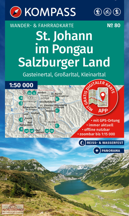ST JOHANN IM PONGAU - SALZBURGER LAND 80 | carte de randonnée Kompass