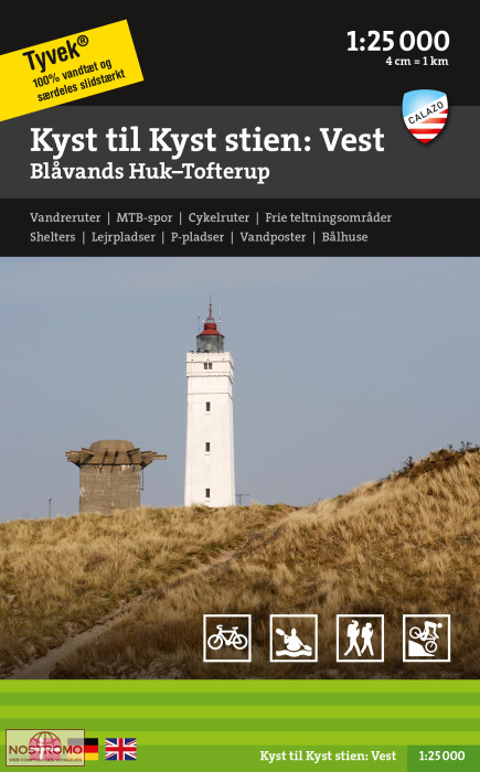 KYST TIL KYST STIEN - VEST | Calazo hiking map