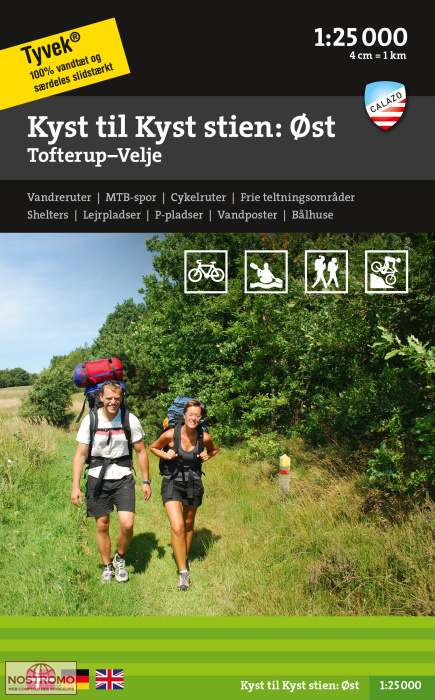 KYST TILL KYST STIEN - ØST | Calazo hiking map