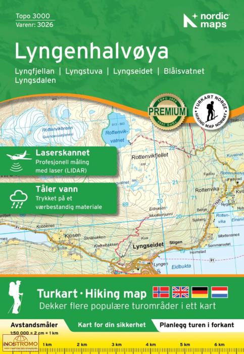 3026 LYNGENHALVØYA | Nordic Maps hiking map
