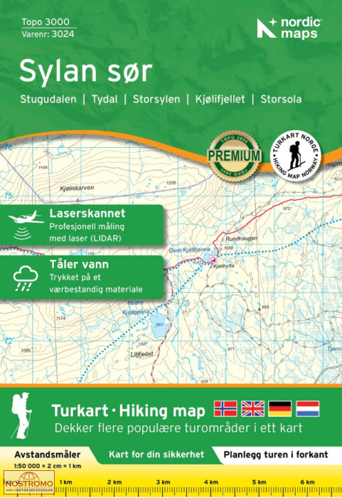 3024 SYLAN SØR | carte de randonnée Nordic Maps