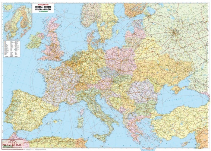 EUROPE POLITICAL | Freytag & Berndt wall map