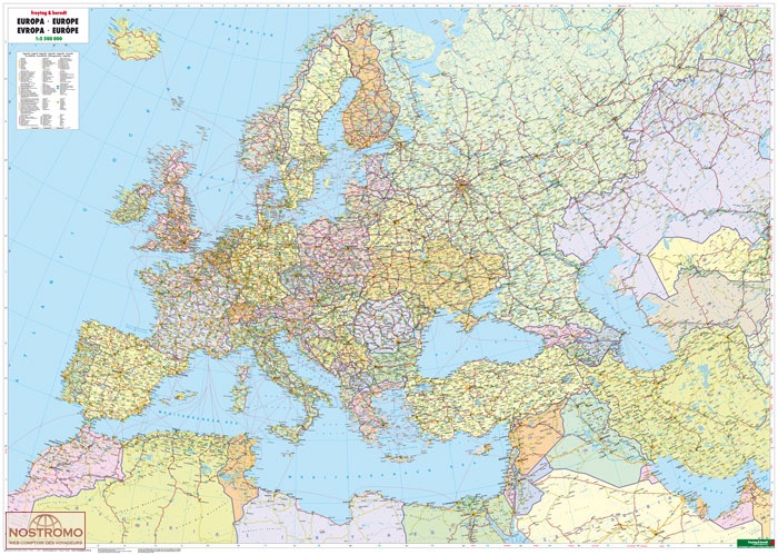 EUROPE - MIDDLE EAST POLITICAL | Freytag & Berndt wall map