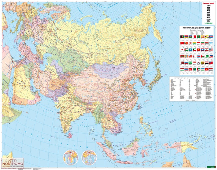 ASIA POLITICAL | Freytag & Berndt wall map