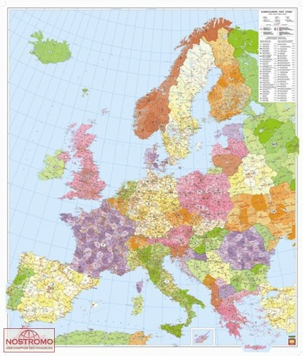 EUROPE - POSTAL CODES | Freytag & Berndt wall map