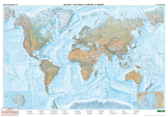 THE WORLD PHYSICAL | Freytag & Berndt wall map