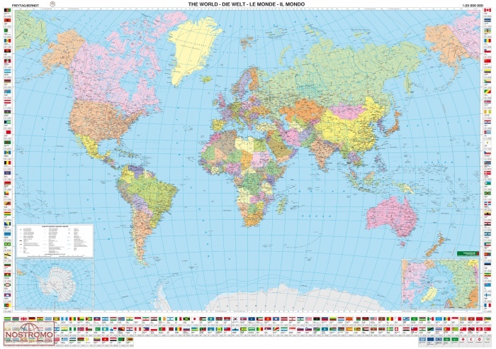 THE WORLD POLITICAL | Freytag & Berndt wall map