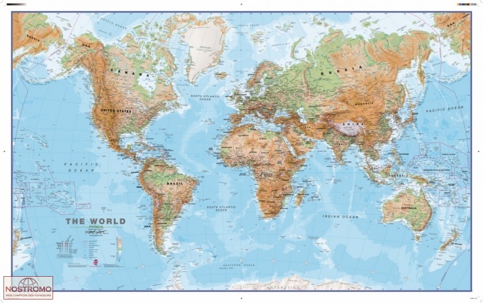 THE WORLD 1/30 - PHYSICAL  | Maps International wall map