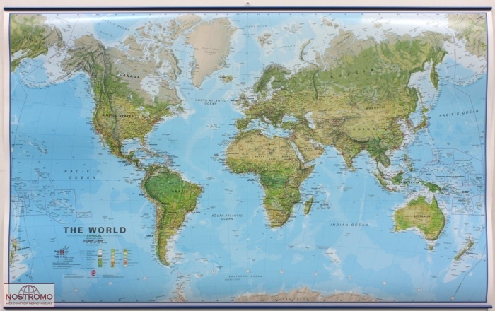 THE WORLD 1/30 - PHYSICAL AND ENVIRONMENTAL | Maps International wall map
