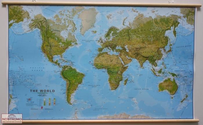 THE WORLD 1/20 - PHYSICAL AND ENVIRONMENTAL | Maps International wall map