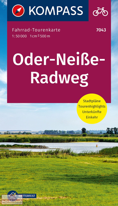 7043 ODER-NEISSE-RADWEG | carte de cyclotourisme Kompass
