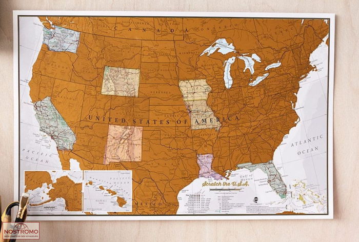 USA SCRATCH MAP - TRAVEL EDITION | Maps International scratch wall map