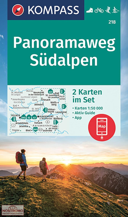 PANORAMAWEG SÜDALPEN 218 | cartes de randonnée Kompass