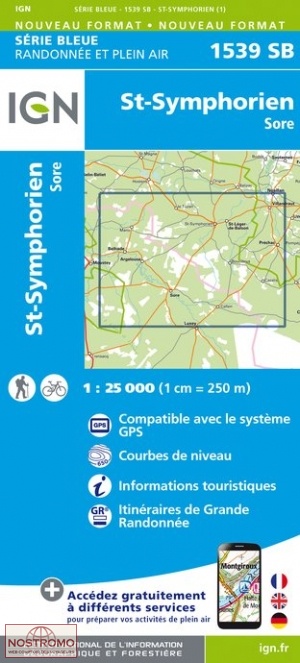 1539SB SAINT SYMPHORIEN - SORE | carte de randonnée IGN