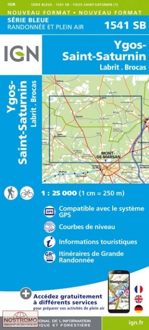 1541SB YGOS-SAINT-SATURNIN | carte de randonnée IGN