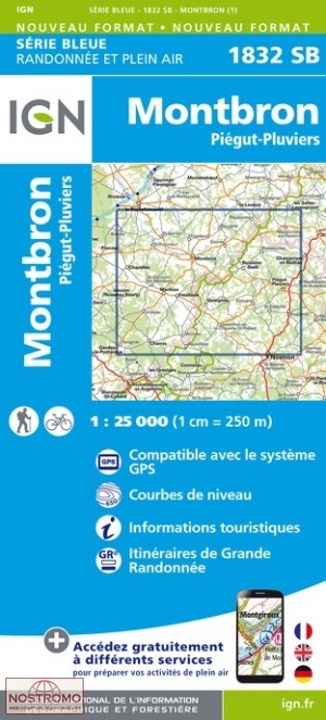 1832SB MONTBRON | carte de randonnée IGN