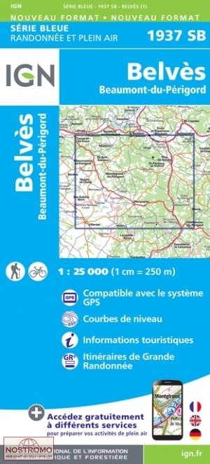 1937SB BELVÈS | carte de randonnée IGN