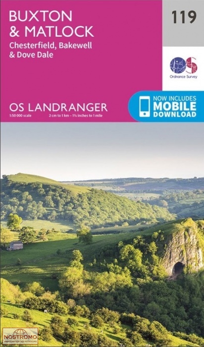 0119 BUXTON & MATLOCK - CHESTERFIELD & BAKEWELL | OS hiking map
