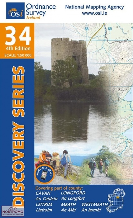 34 CAVAN - LEITRIM - LONGFORD - MEATH - WESTMEATH | carte de randonnée OSI