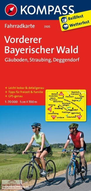 3105 VORDERER BAYERISCHER WALD | Kompass cycling map