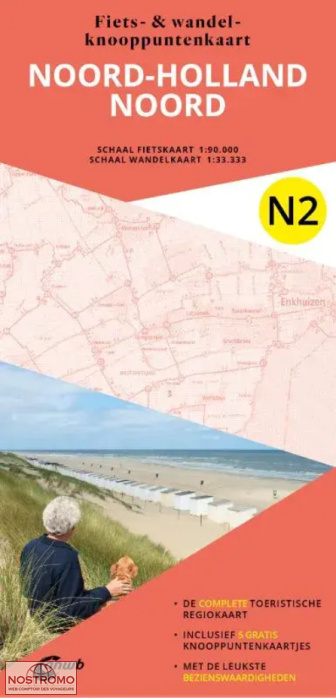 N2 NOORD-HOLLAND NOORD | carte de cyclotourisme et de randonnée ANWB