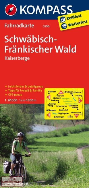 3106 SCHWÄBISCH-FRÄNKISCHER WALD | Kompass cycling map