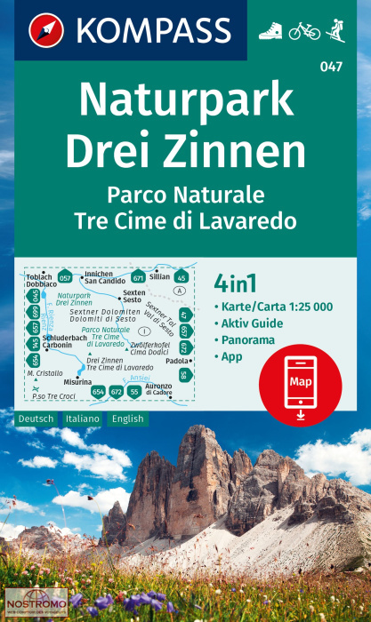 NATURPARK DREI ZINNEN 047 | Kompass hiking map