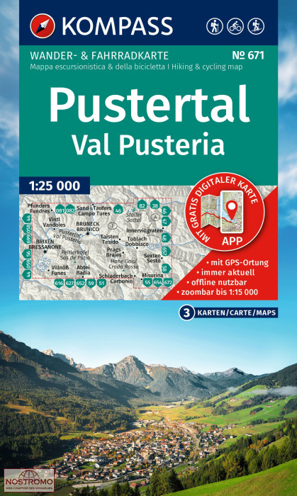 671 PUSTERTAL / VAL PUSTERIA | Kompass hiking maps