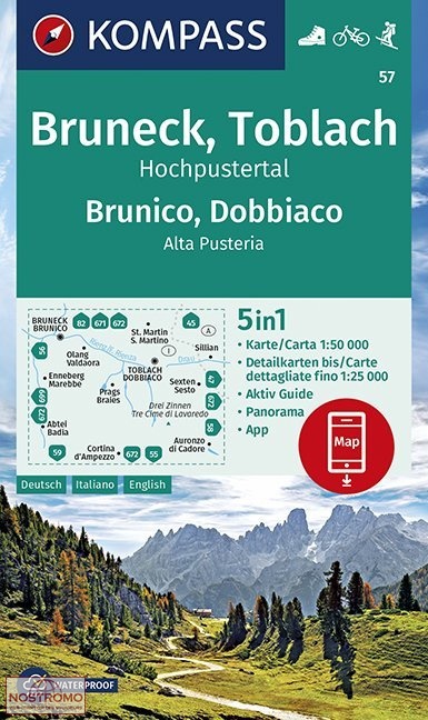 57 BRUNECK - TOBLACH | Kompass hiking map