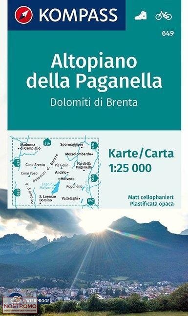 649 ALTOPIANO DELLA PAGANELLA | Kompass hiking map