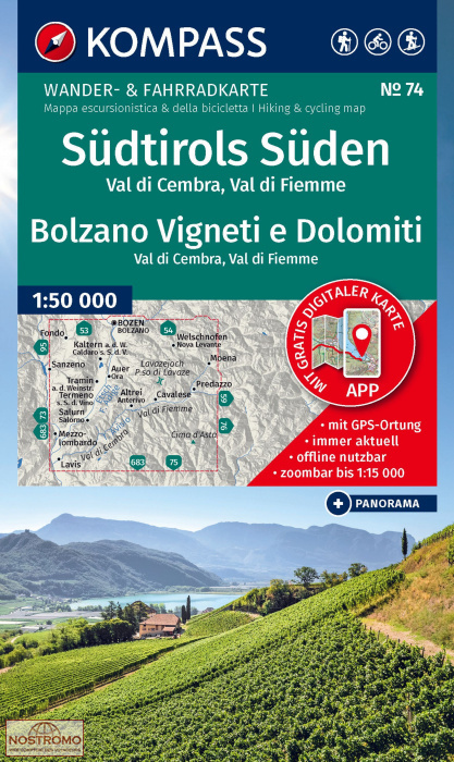 74 SÜDTIROLS SÜDEN | Kompass hiking map