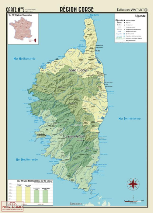 CORSE | Viacarto wall map