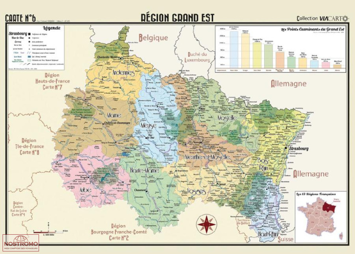 GRAND EST | Viacarto wall map