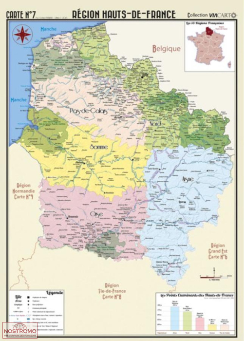HAUTS-DE-FRANCE | Viacarto wall map