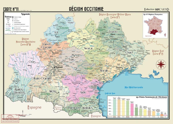 PROVENCE-ALPES-CÔTE D'AZUR | Viacarto wall map
