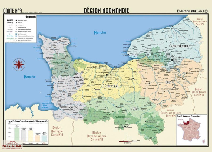 NORMANDIE | Viacarto wall map