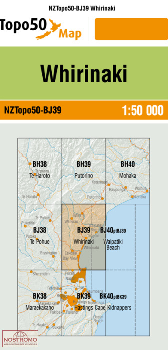 BJ39 WHIRINAKI | carte topographique LINZ
