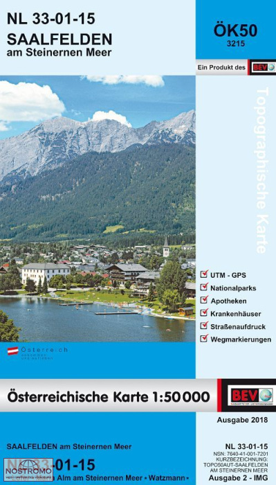 3215 SAALFELDEN AM STEINERNEN MEER | carte topographique BEV