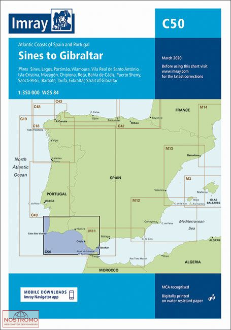 C50 SINES TO GIBRALTAR | Imray nautical chart