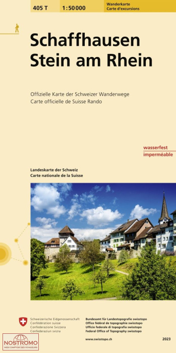 405T SCHAFFHAUSEN - STEIN AM RHEIN | carte de randonnée Swisstopo