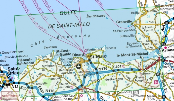 SAINT-MALO - CÔTE D'ÉMERAUDE 37 | carte touristique IGN | nostromoweb