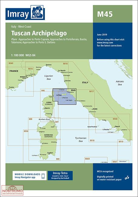 M45 TUSCAN ARCHIPELAGO | Imray nautical chart